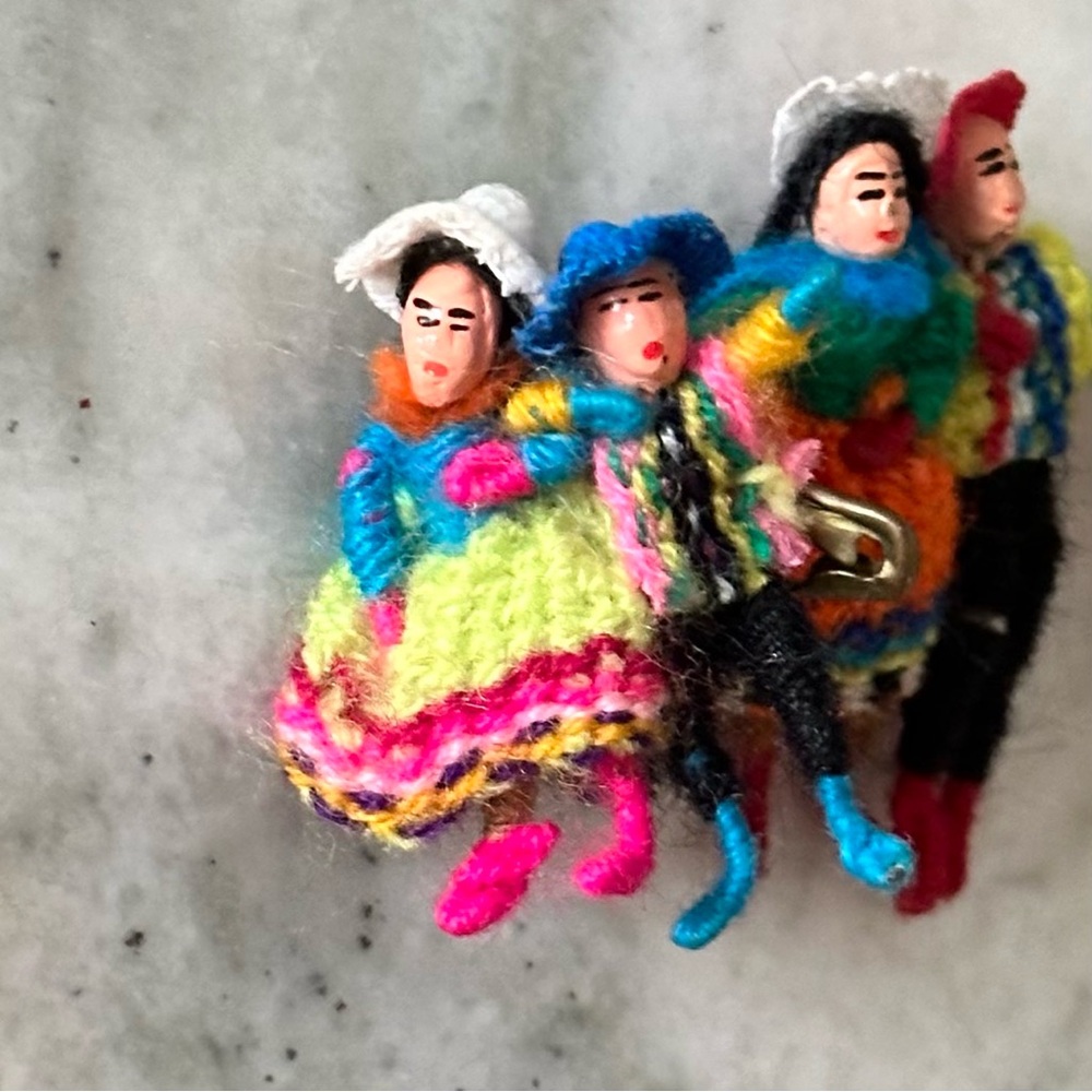 Handmade Vintage Mexico Souvenir Dancing Couple Lapel Pins - Brooch Set of 3 - Picture 11 of 13